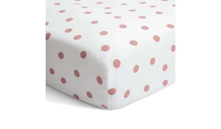 Habitat Spot Printed Pink Fitted Sheet - Single