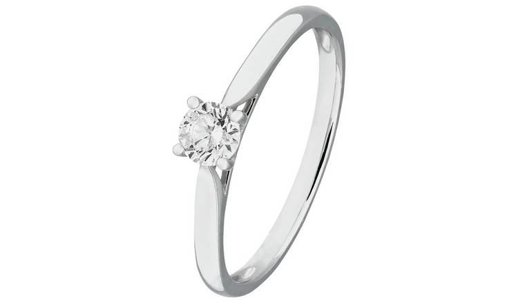 Buy Revere 9ct White Gold 0.25ct Diamond Engagement Ring N Womens