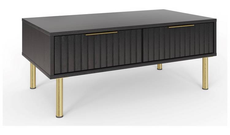 GFW Nervata 2 Drawer Coffee Table - Black