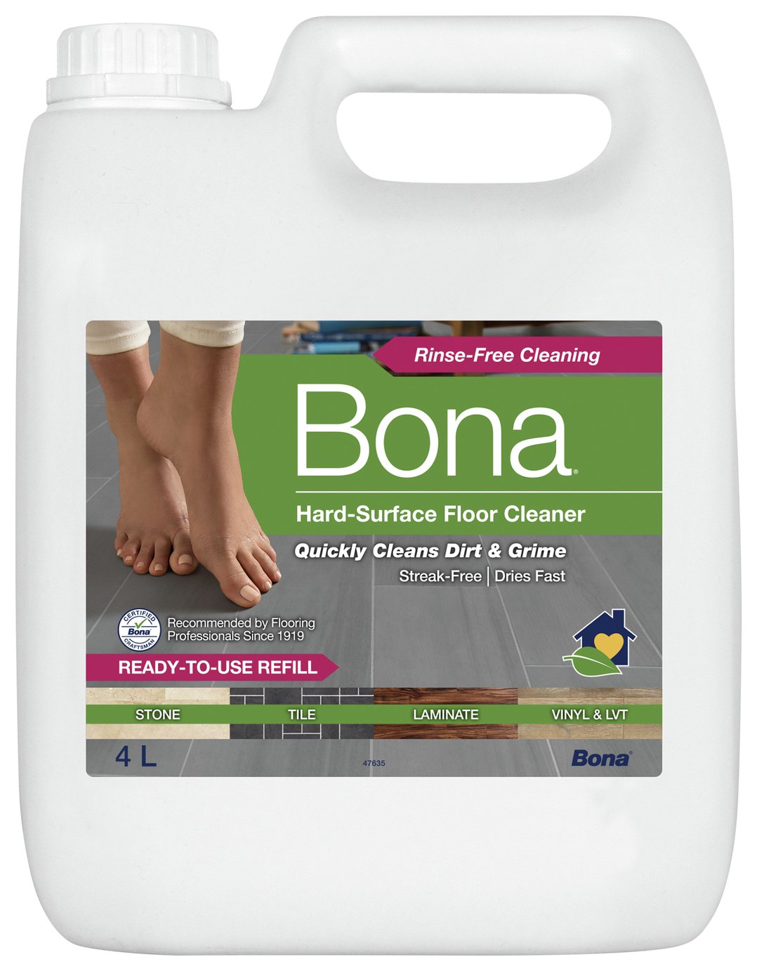 Bona Stone, Tile & Laminate 4L Refill Floor Cleaner Solution