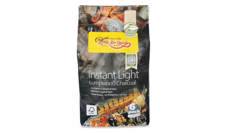 Buy Bar Be Quick Instant Light Charcoal 6kg Pack of 6 Barbecue fuel Argos