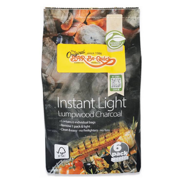 Bar-Be-Quick  Instant Light Charcoal 6kg - Pack of 6 0