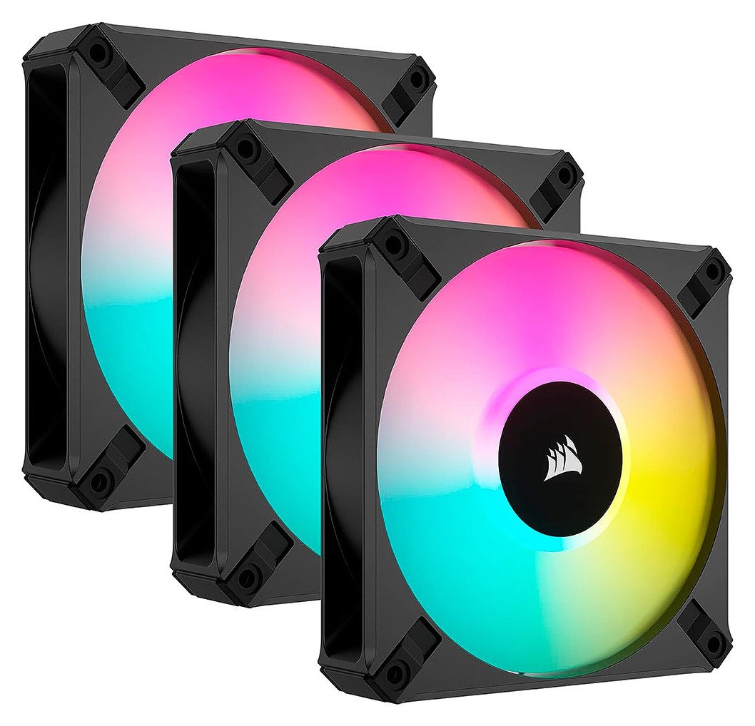 CORSAIR AF120 RGB ELITE 120mm PC Case Fan Pack of 3 - Black