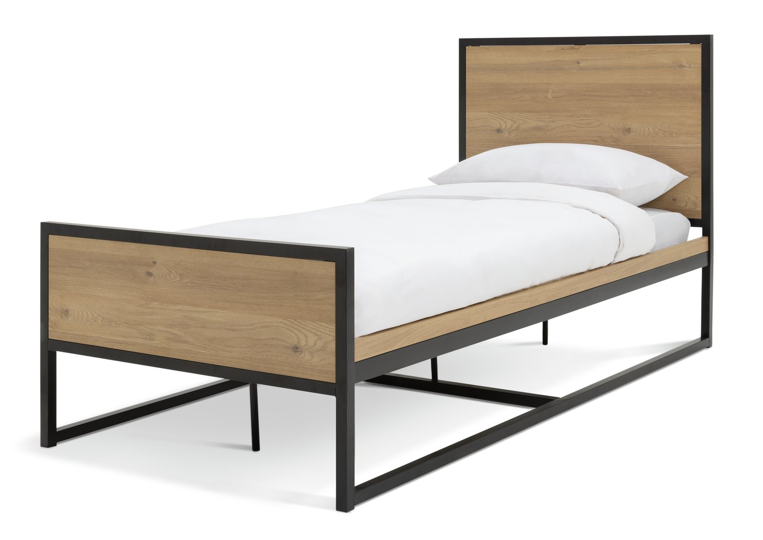 Ion Habitat Loft Living Single Wooden Bed Frame - Oak Effect