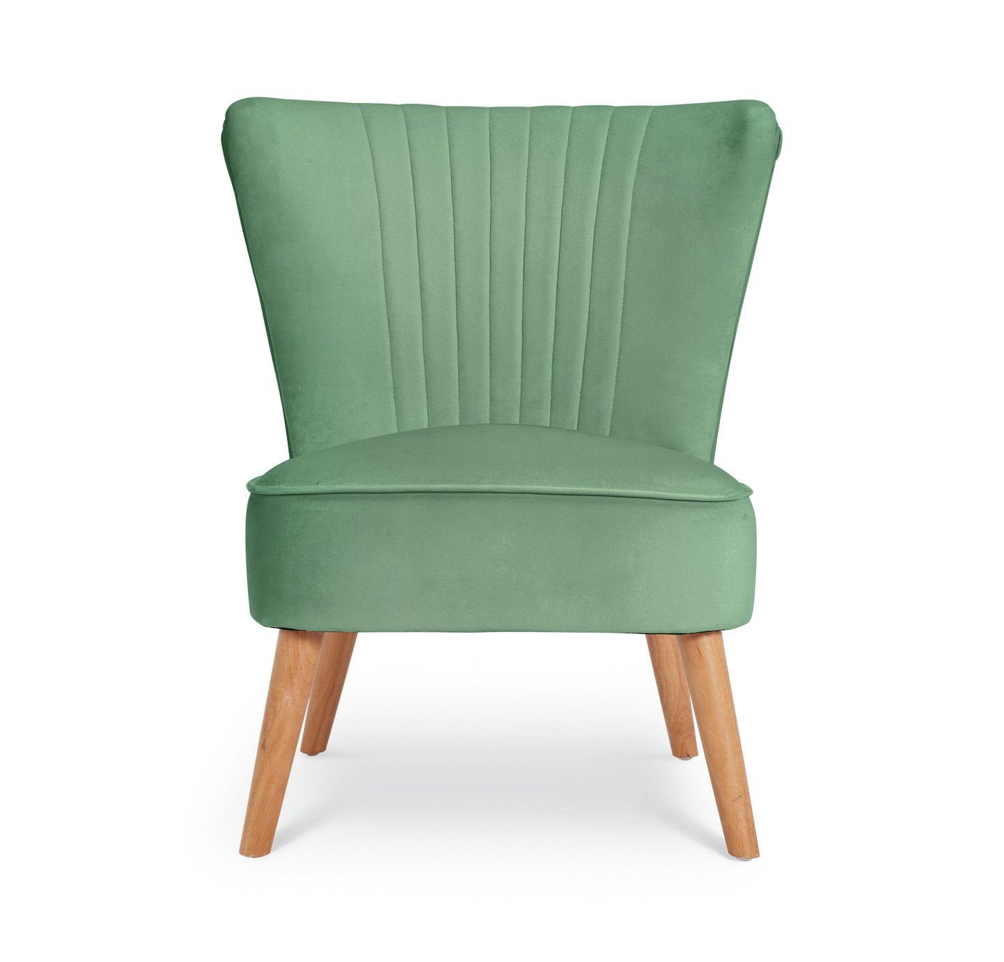 Habitat Alana Velvet Shell Back Accent Chair - Mint