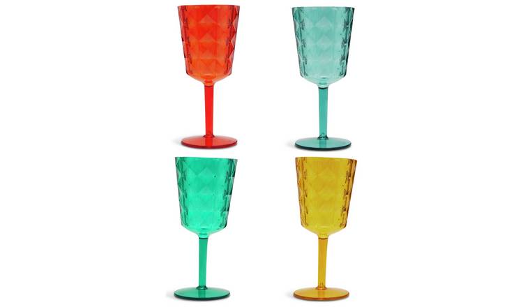  Home Diamond Goblet Glass - Pack of 4