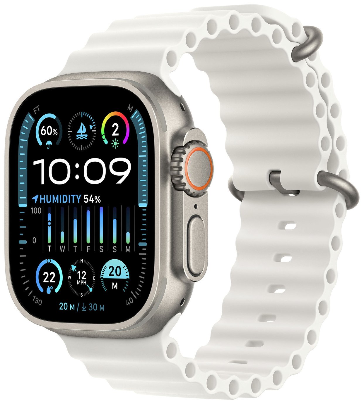 Apple Watch Ultra 2 Cell 49mm Titanium Case White Ocean Band