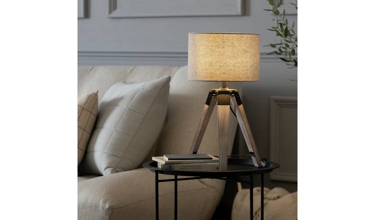 Wooden tripod floor lamp hot sale sainsburys