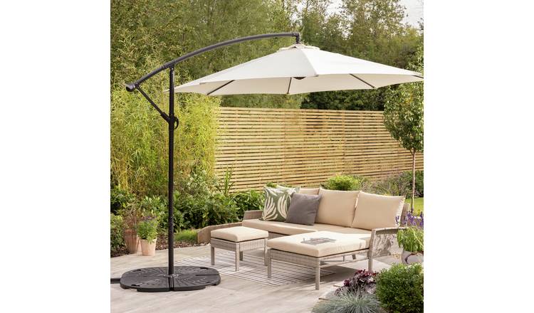 Buy Argos Home 3m Overhanging Garden Parasol Cream Garden parasols and bases Argos