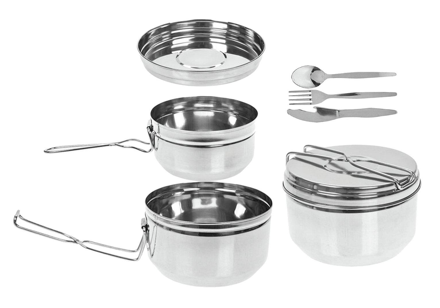 Summit Stainless Steel Tiffin Camping Cook Set - Set of 6