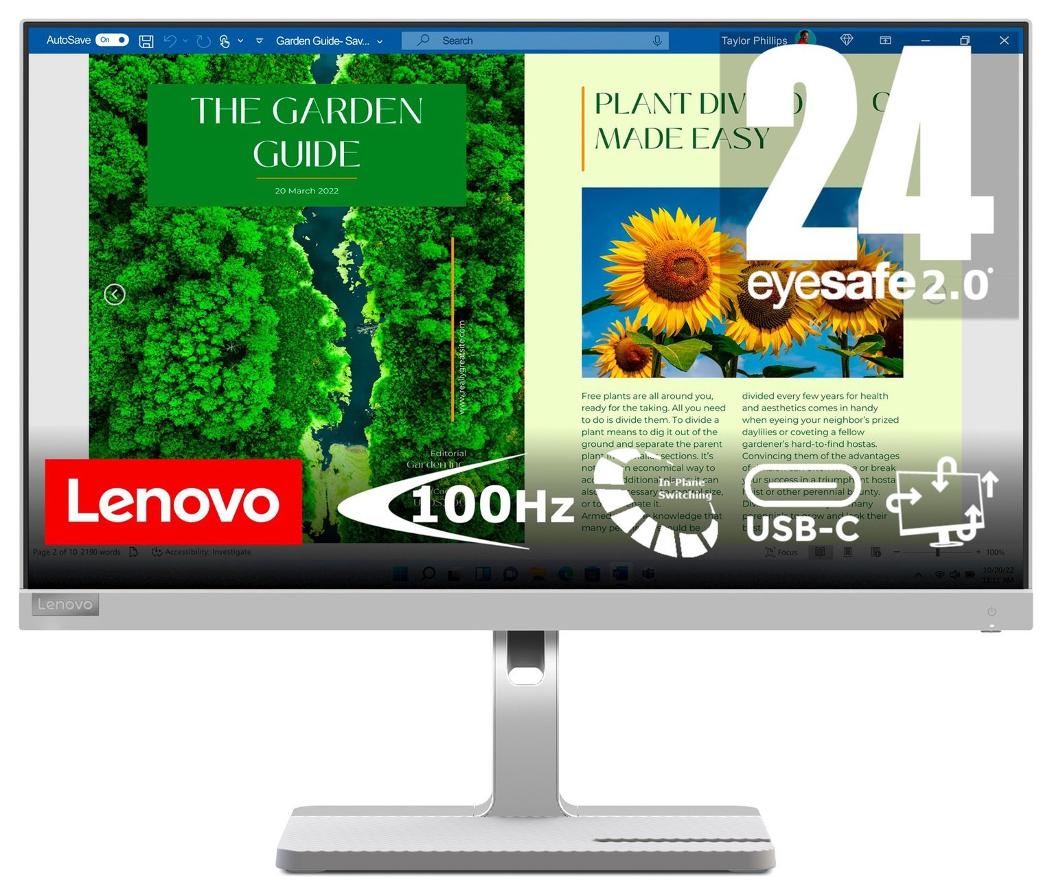 Lenovo L24m-40 23.8 Inch 100Hz IPS FHD Monitor