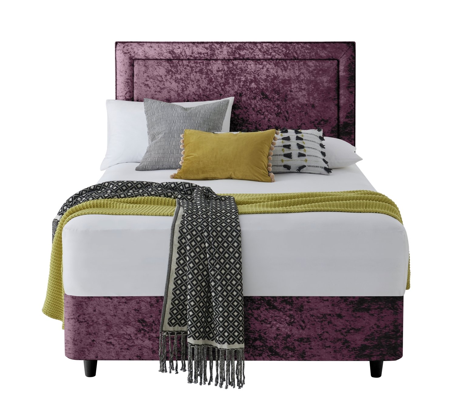 Silentnight Toulouse Velvet Superking 2 Drawer Divan -Purple Review