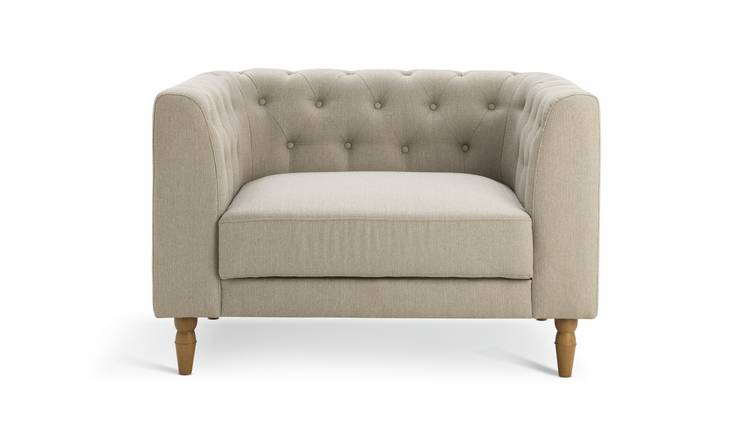 Buy Habitat Barnwell Fabric Cuddle Chair Natural Argos