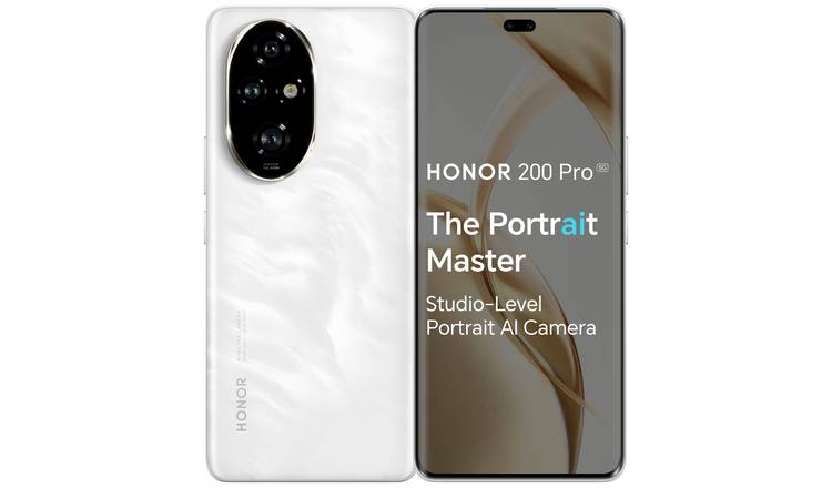 SIM Free HONOR 200 Pro 5G 512GB AI Mobile Phone - White