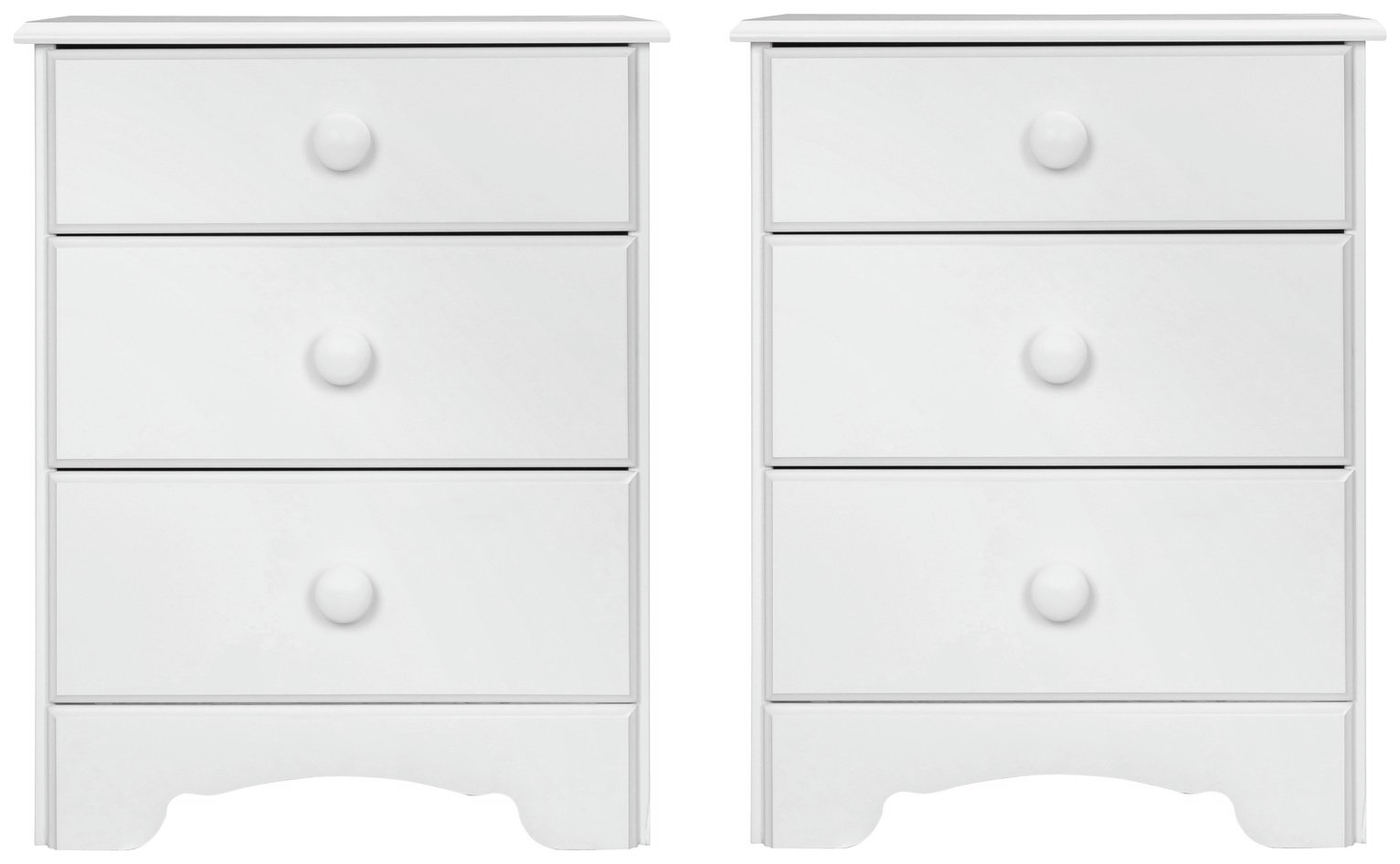 Argos Home Nordic 3 Drawer Bedside Table Set - White