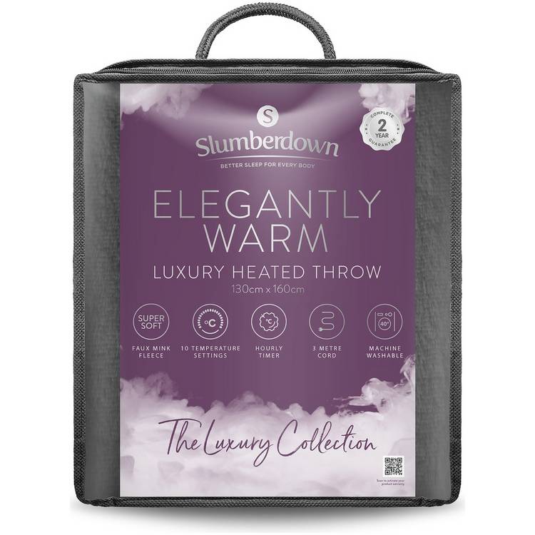 Slumberdown Elegantly Warm Luxury Heated Throw - Charcoal 0