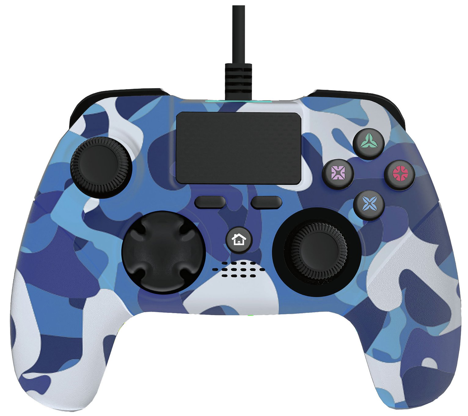 Camo PS4 Wired Controller - Black and Blue