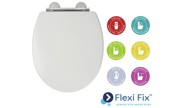 Croydex Lugano Moulded Wood Toilet Seat - White