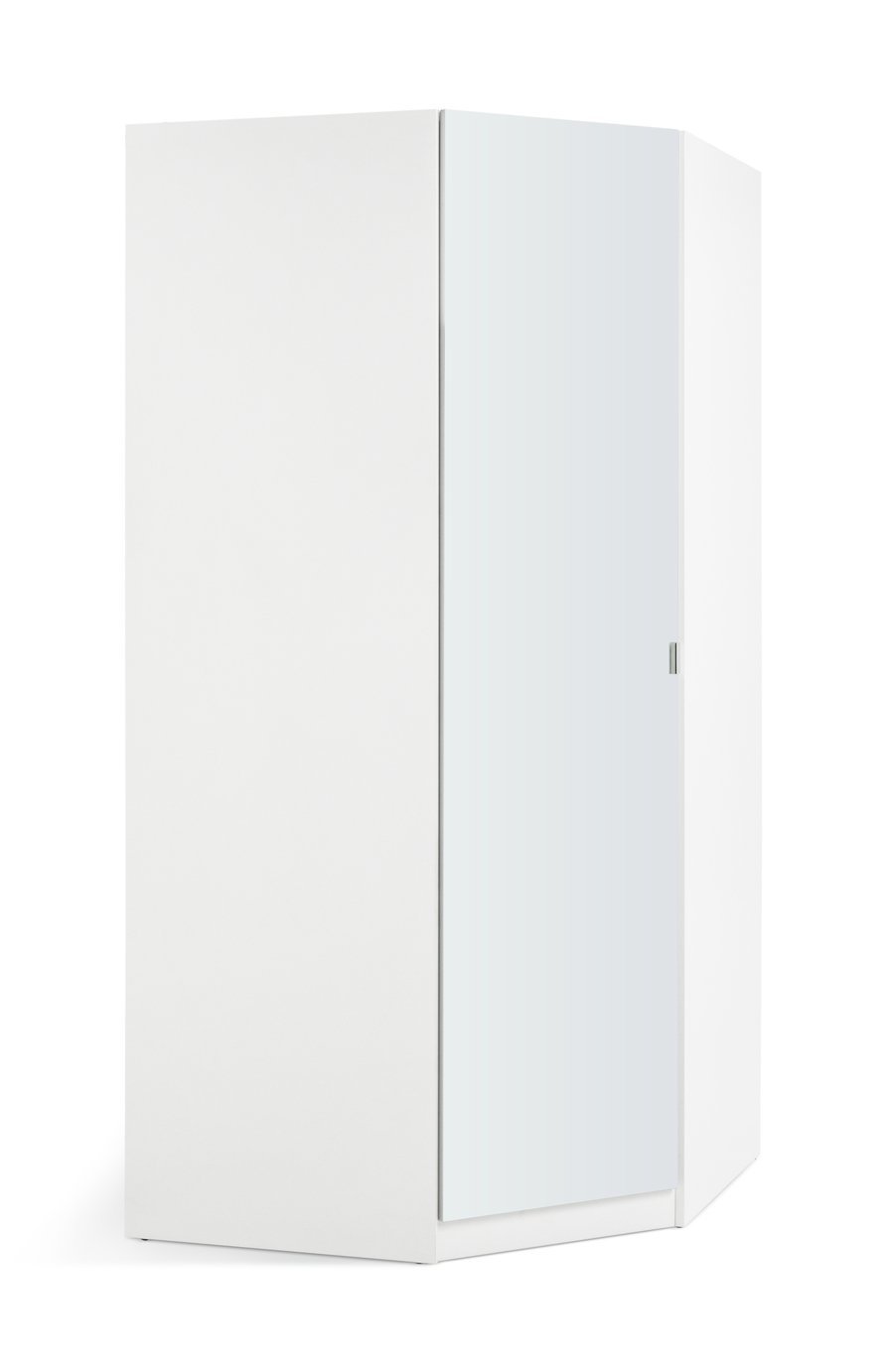 Habitat Munich Corner 1 Door Mirror Wardrobe - White