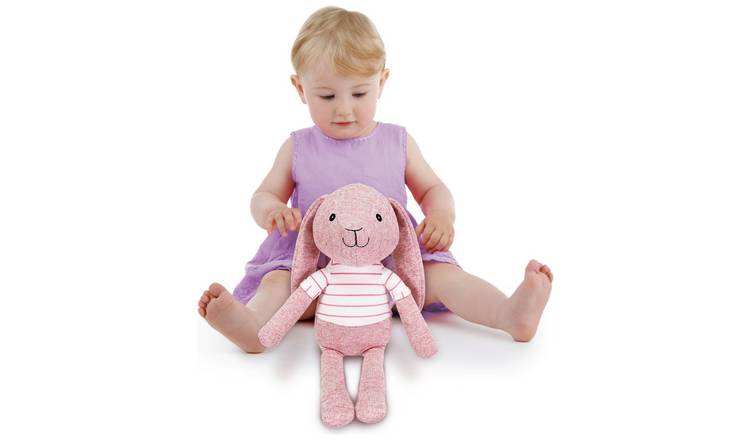 Argos Baby Pink Plush Blonde Unicorn Rag Doll Bow Comforter Soft Toy