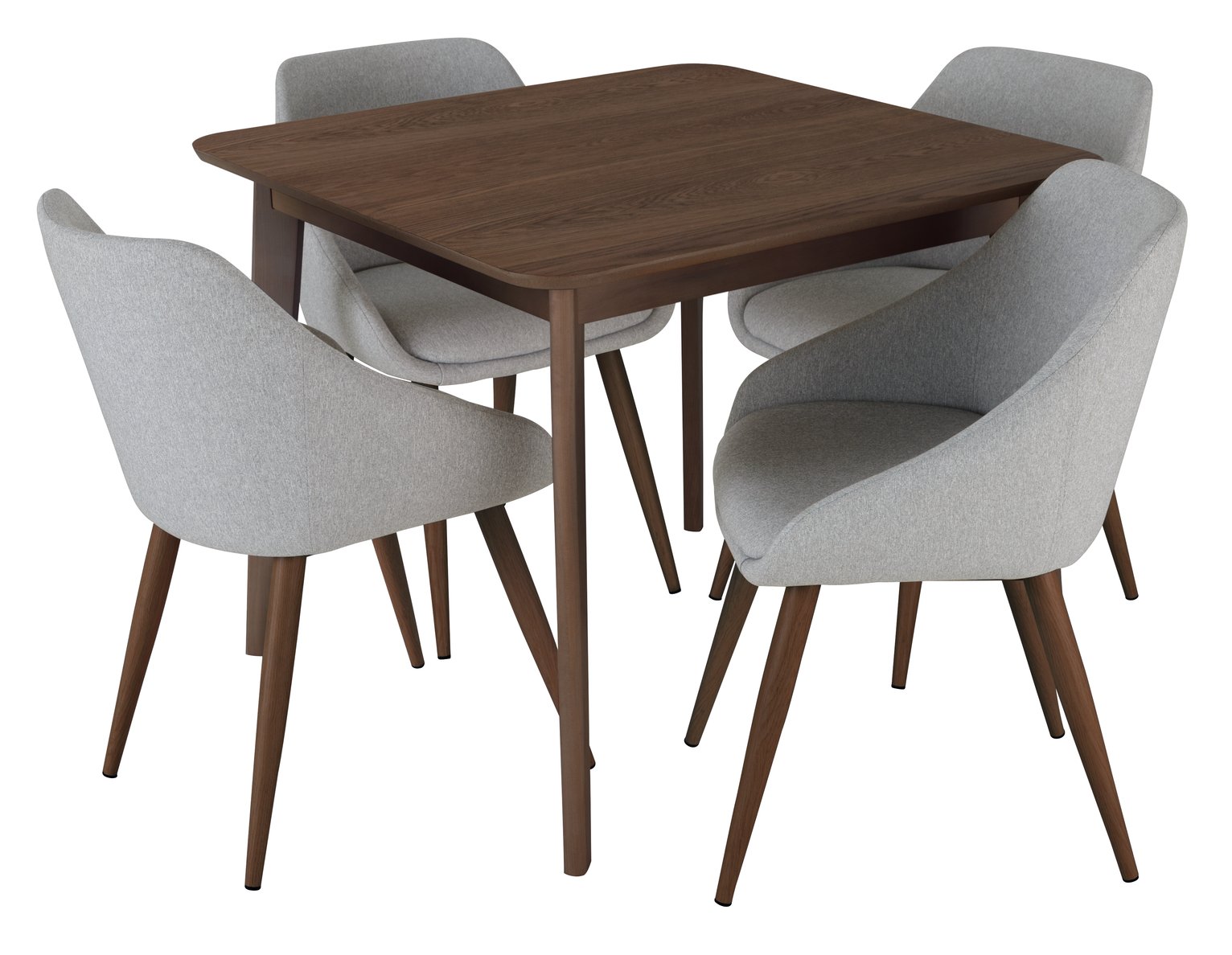 Argos Home Skandi Walnut Veneer Dining Table & 4 Grey Chairs Review