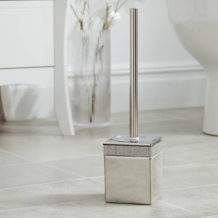 Argos Home Sparkle Toilet Brush - Silver 0