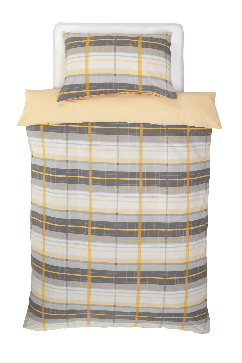 Argos Home Mustard and Grey Check Bedding Set Review