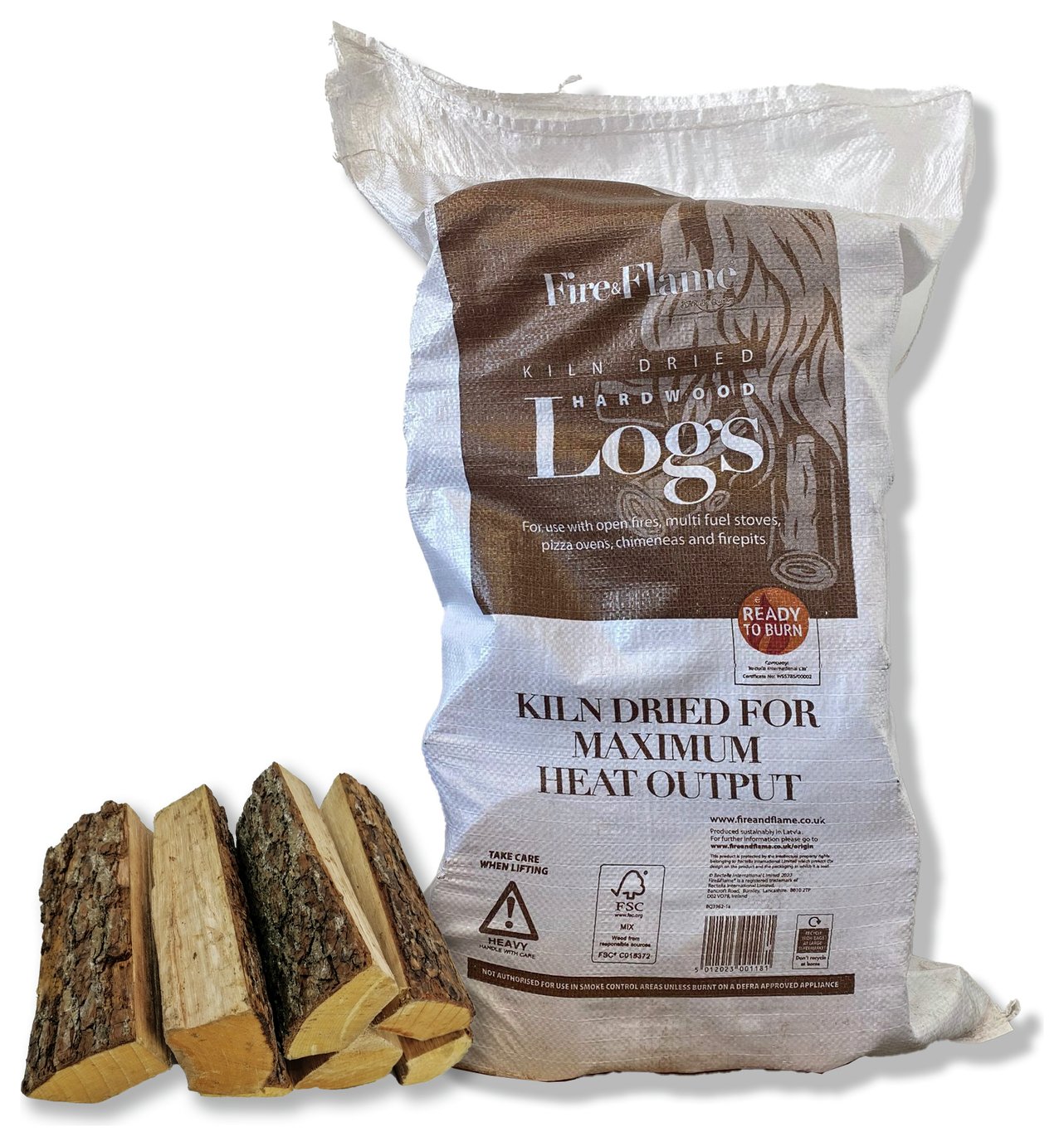 Fire & Flame 60L Kiln Dried Hardwood Logs 