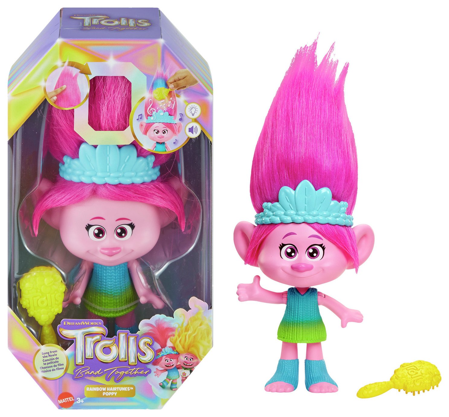 Trolls Band Together Rainbow HairTunes Poppy Singing Doll