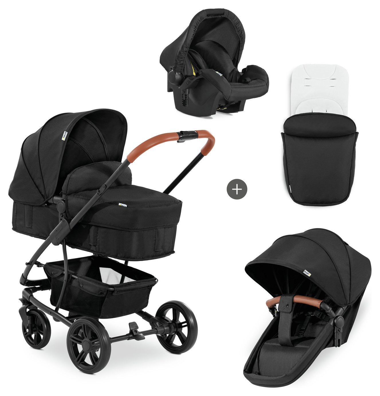 Hauck Pacific 4 Travel System - Black