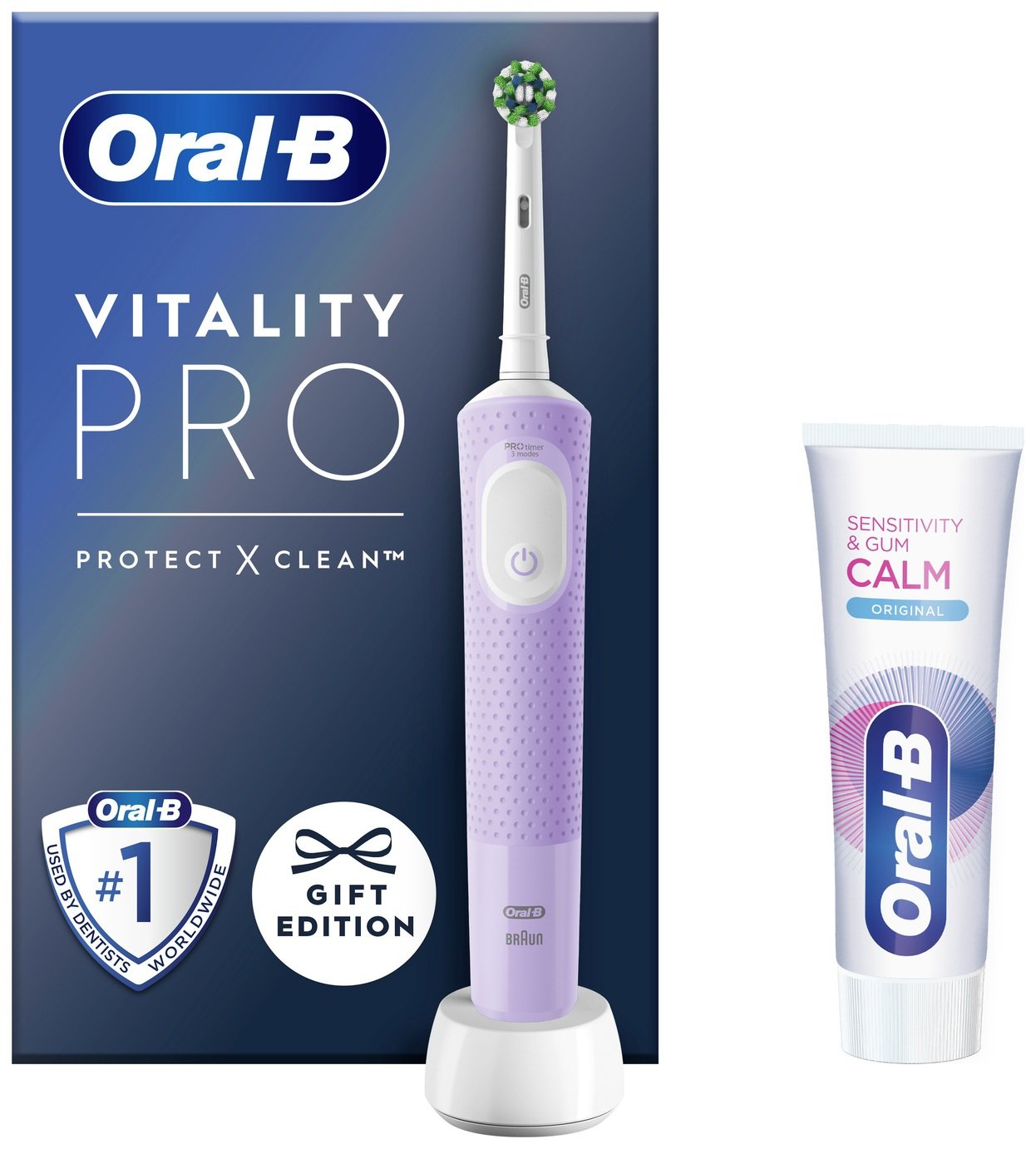 Oral-B Vitality Pro Electric Toothbrush & Toothpaste - Lilac