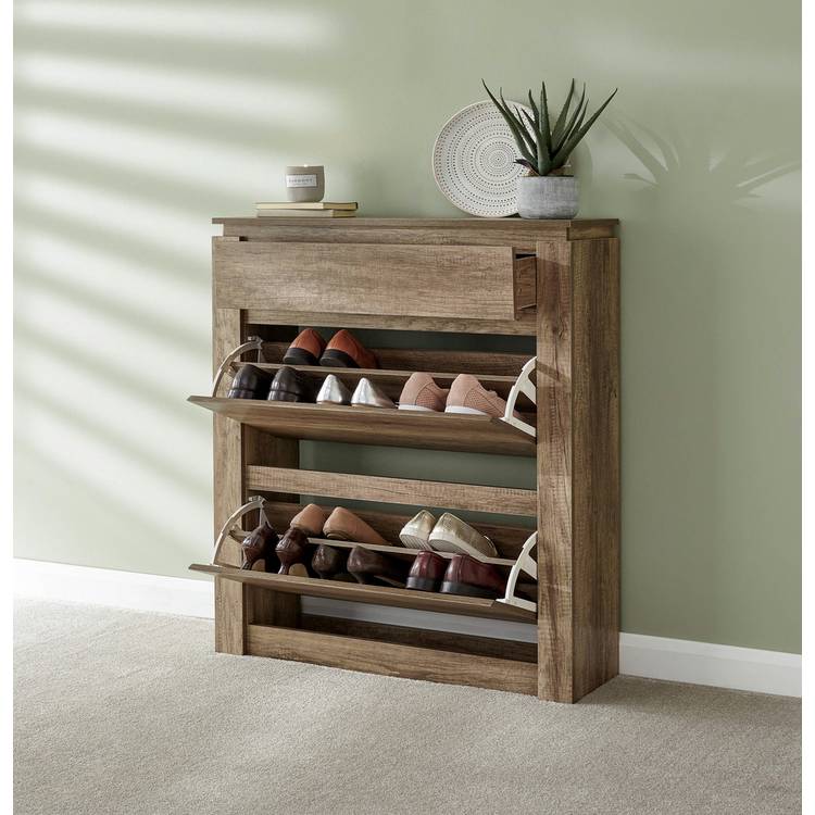 GFW Canyon Shoe Storage Cabinet - Oak 0