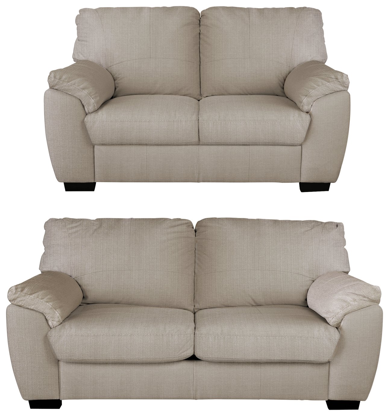 Argos Home Milano Fabric 2 & 3 Seater Sofa - Natural