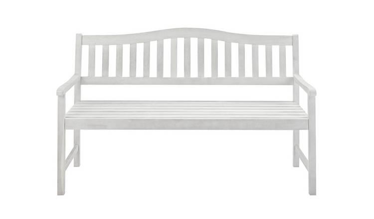 Buy Argos Home Henrietta Wooden 3 Seater Bench - White | Garden benches ...