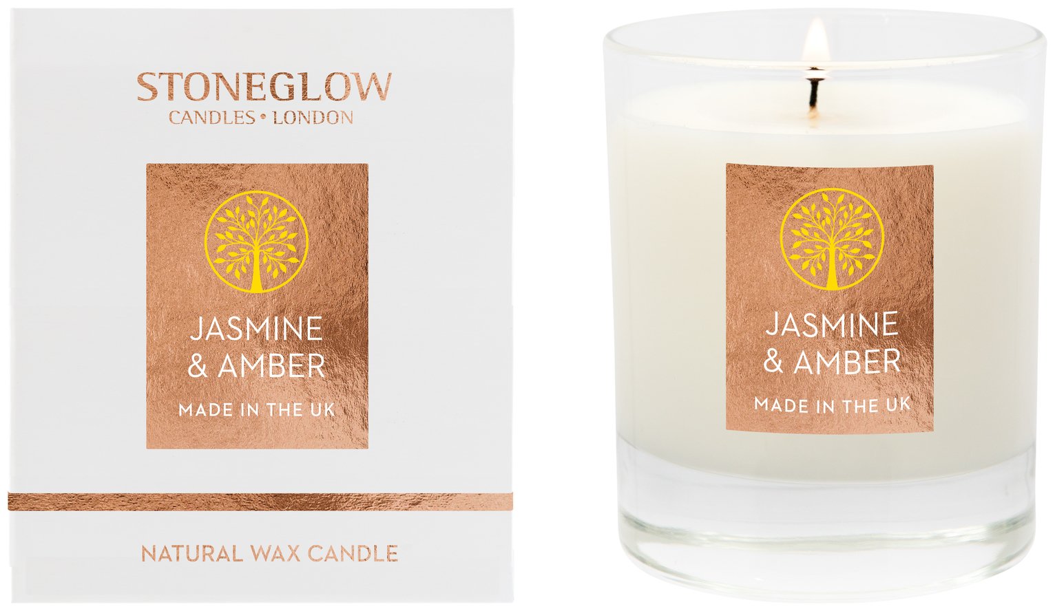 Stoneglow Candles Medium Boxed Candle - Jasmine & Amber