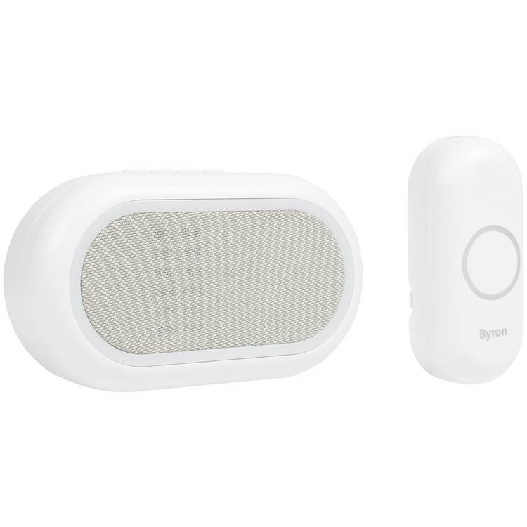 Byron DBY-23561BS 200m Portable Doorbell - Single, White 0