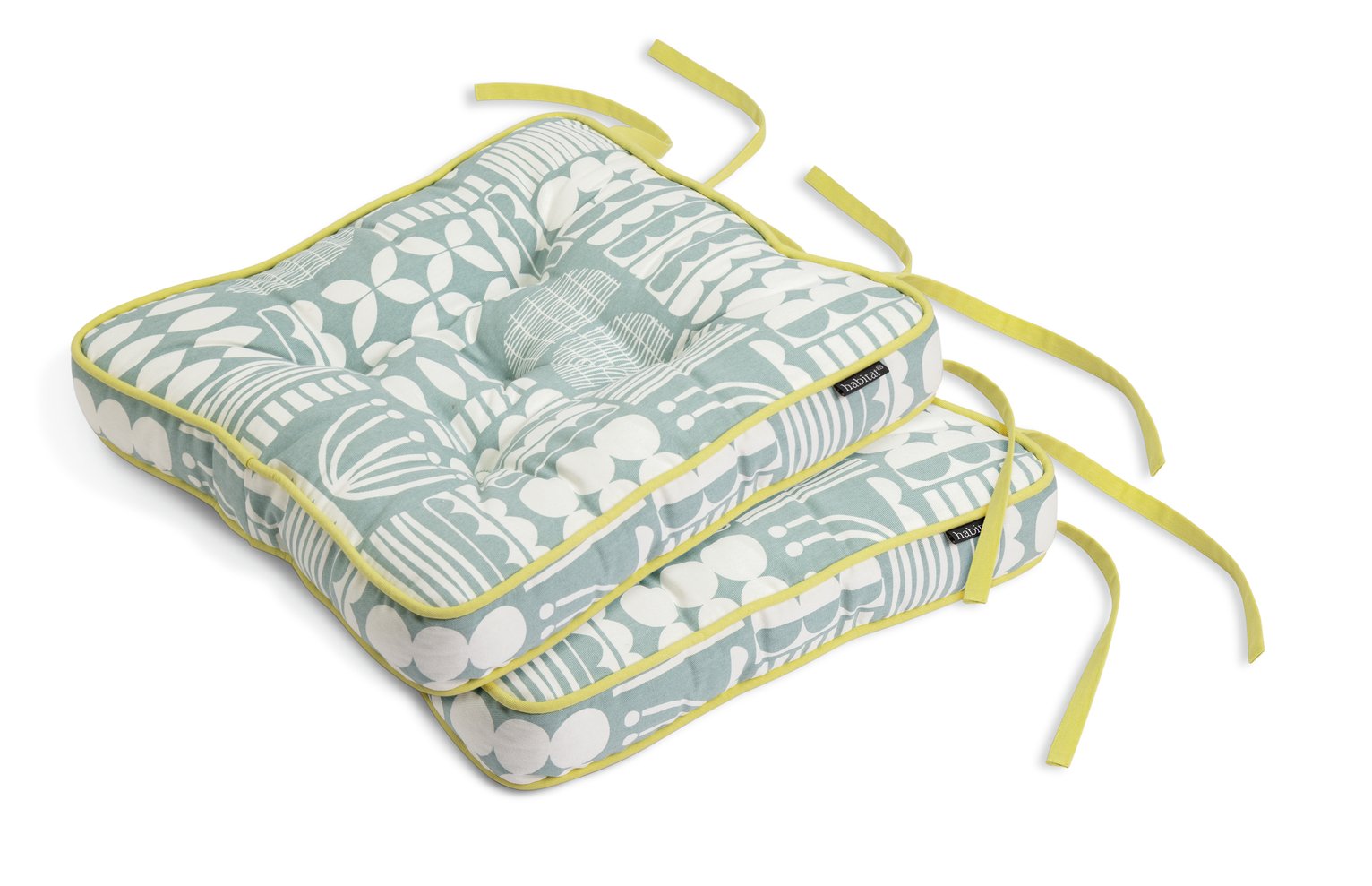 Habitat Block Floral Pack of 2 Seat Cushions - Multicoloured