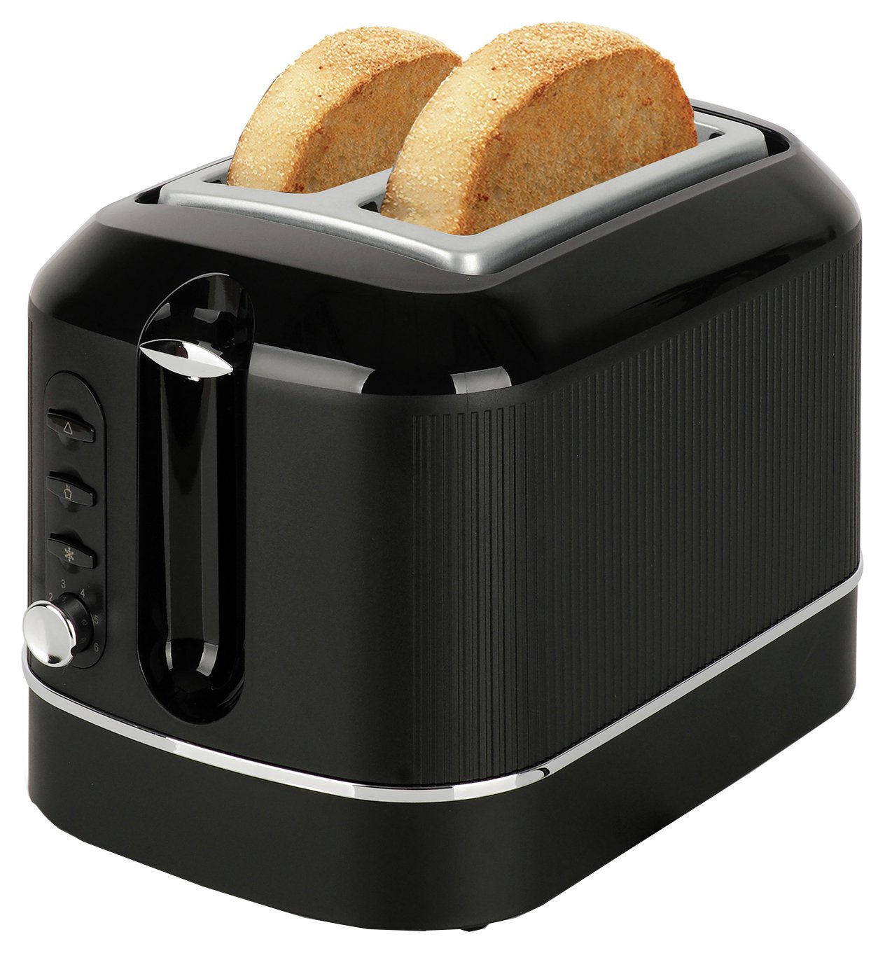 Cookworks Texture Tilly 2 Slice Toaster - Black