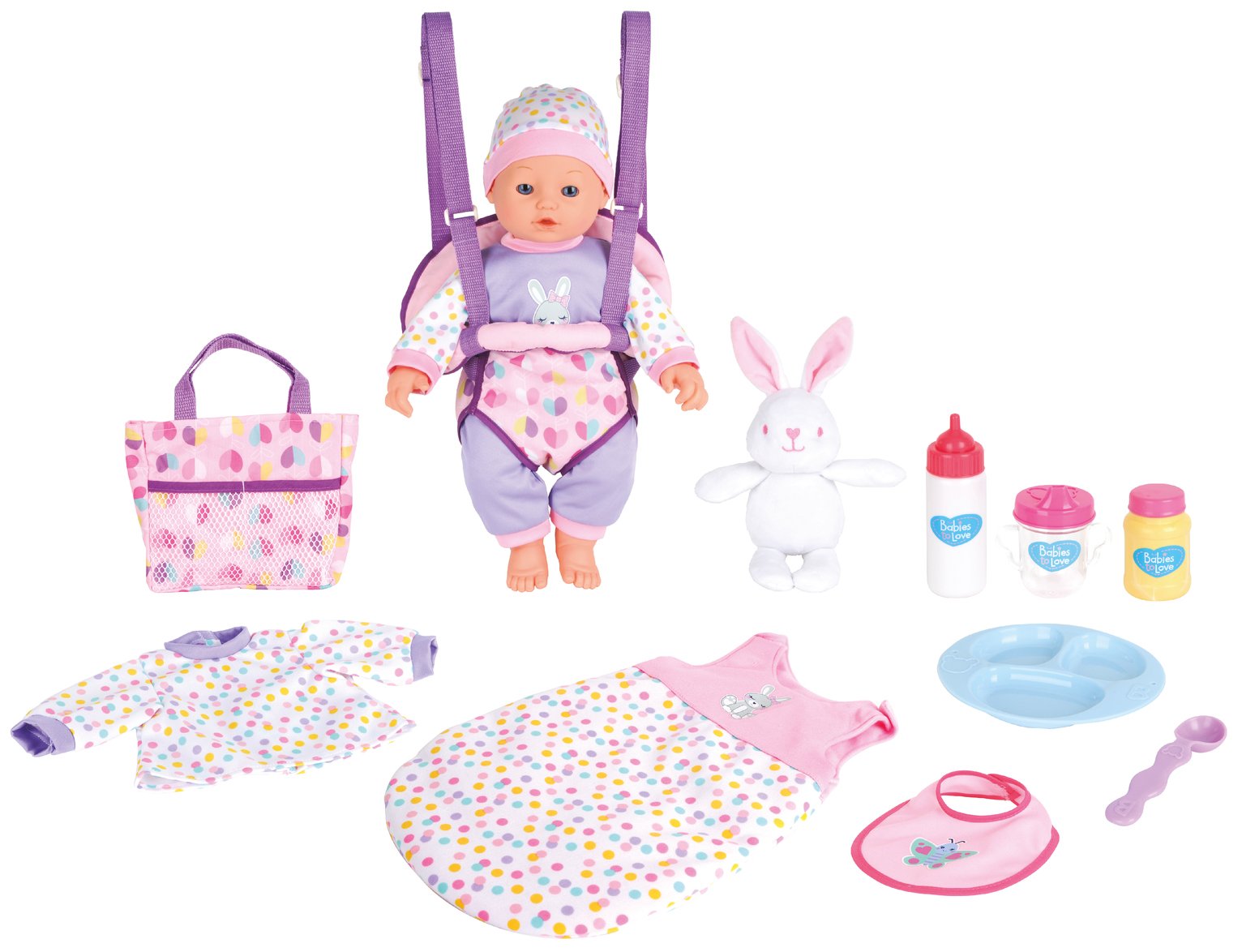 Chad Valley Babies to Love 16 Inch Baby Travelling Stunt Set