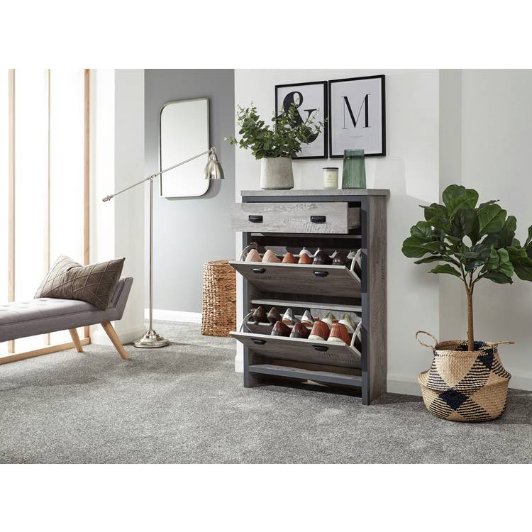 GFW Boston Shoe Storage Cabinet- Grey 0