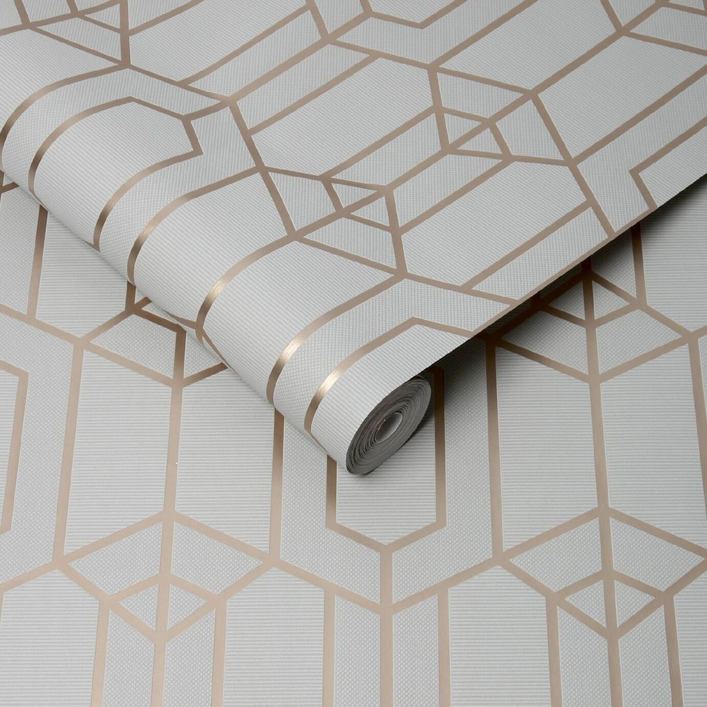 Superfresco Easy Albany Grey & Rose Gold Geometric Wallpaper Review