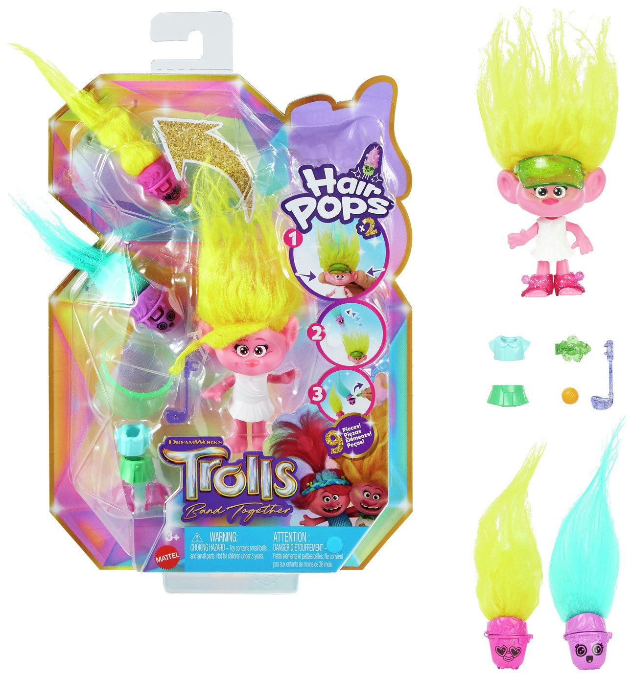 Trolls Band Together Hair Pops - Viva Small Doll
