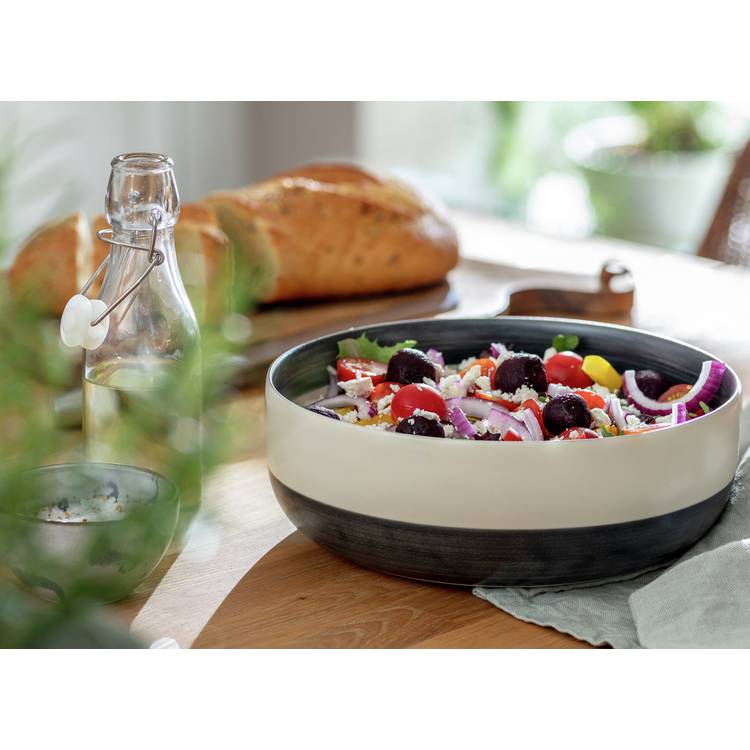 Habitat Artisan Stripe Stoneware Serving Bowl 0