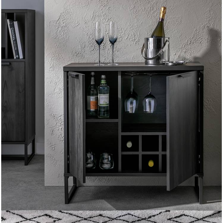 Habitat Nomad 2 Door Drinks Cabinet - Black 0