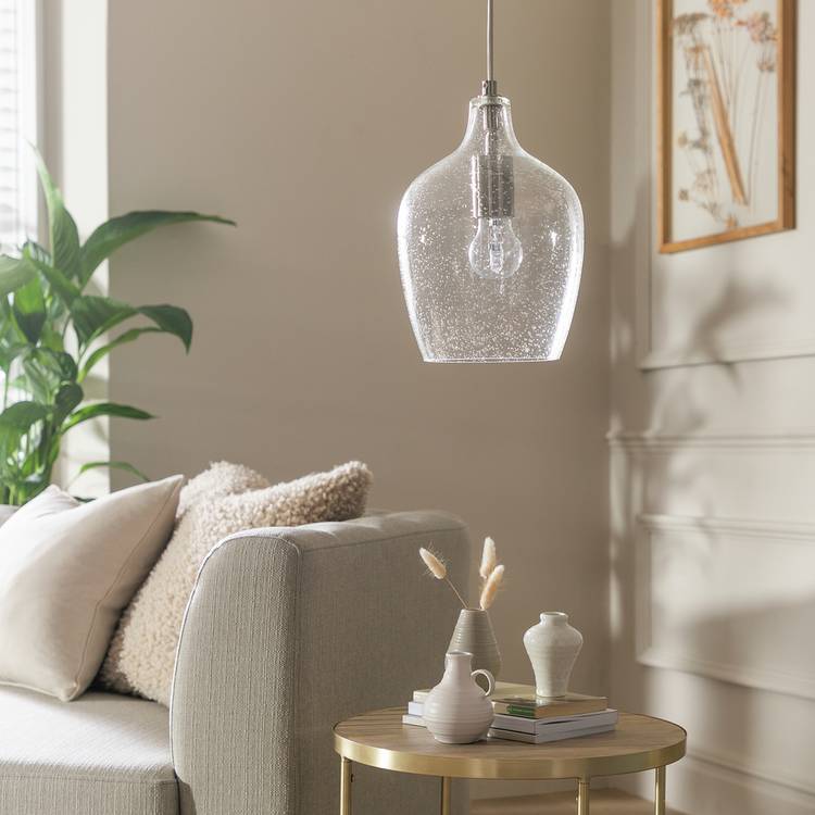 Habitat Abas Glass Pendant Light- Brass 0