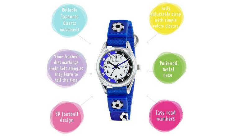 Buy Tikkers Kids Blue Football Time Teacher Watch and Wallet Set