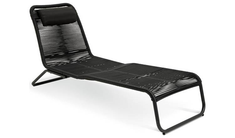 Buy Habitat Delfina Metal Sun Lounger Black Argos