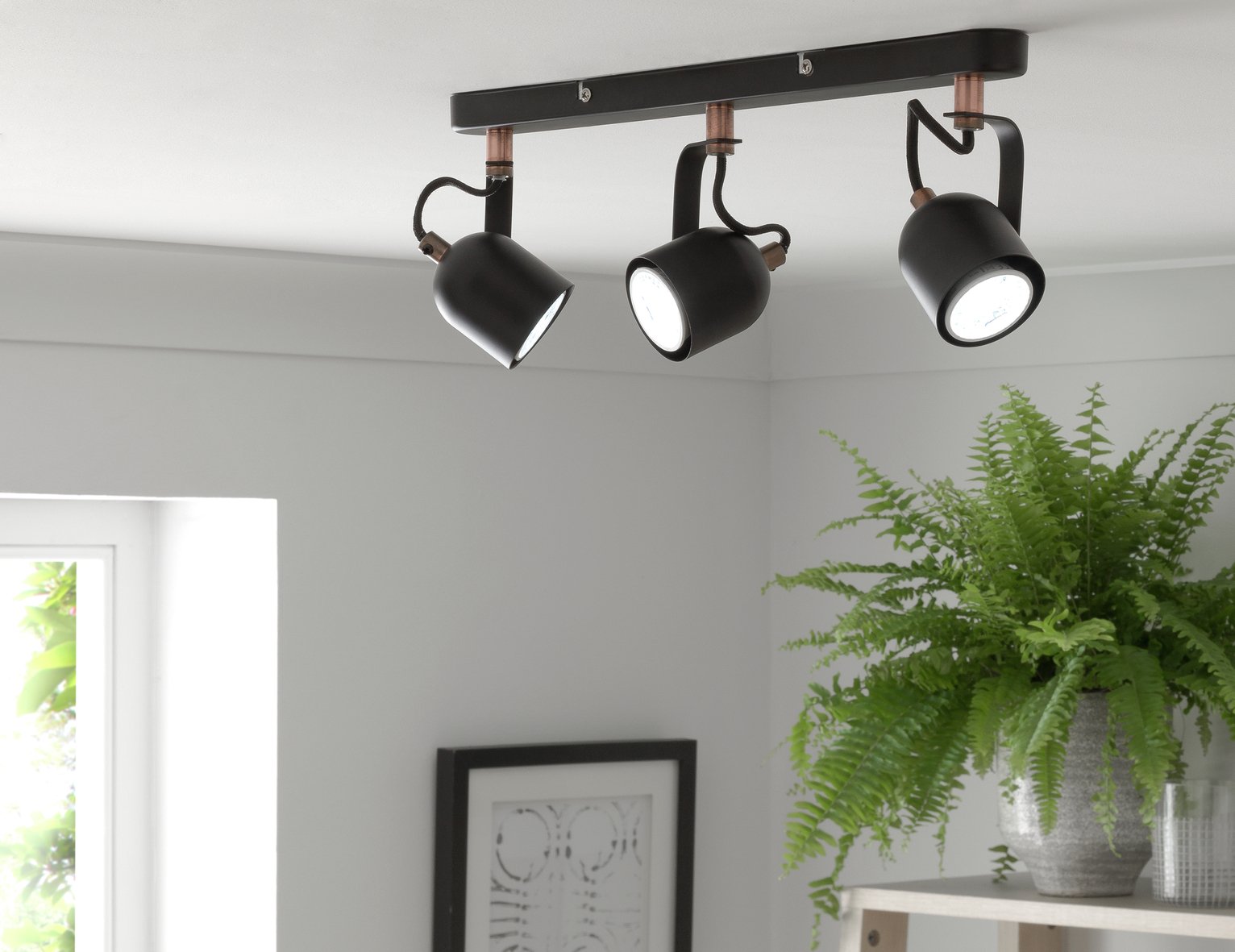 Argos Home 3 Light Spotlight - Rose Gold & Black