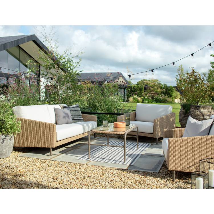 Habitat Ella 5 Seater Rattan Effect Garden Sofa Set- Natural 0