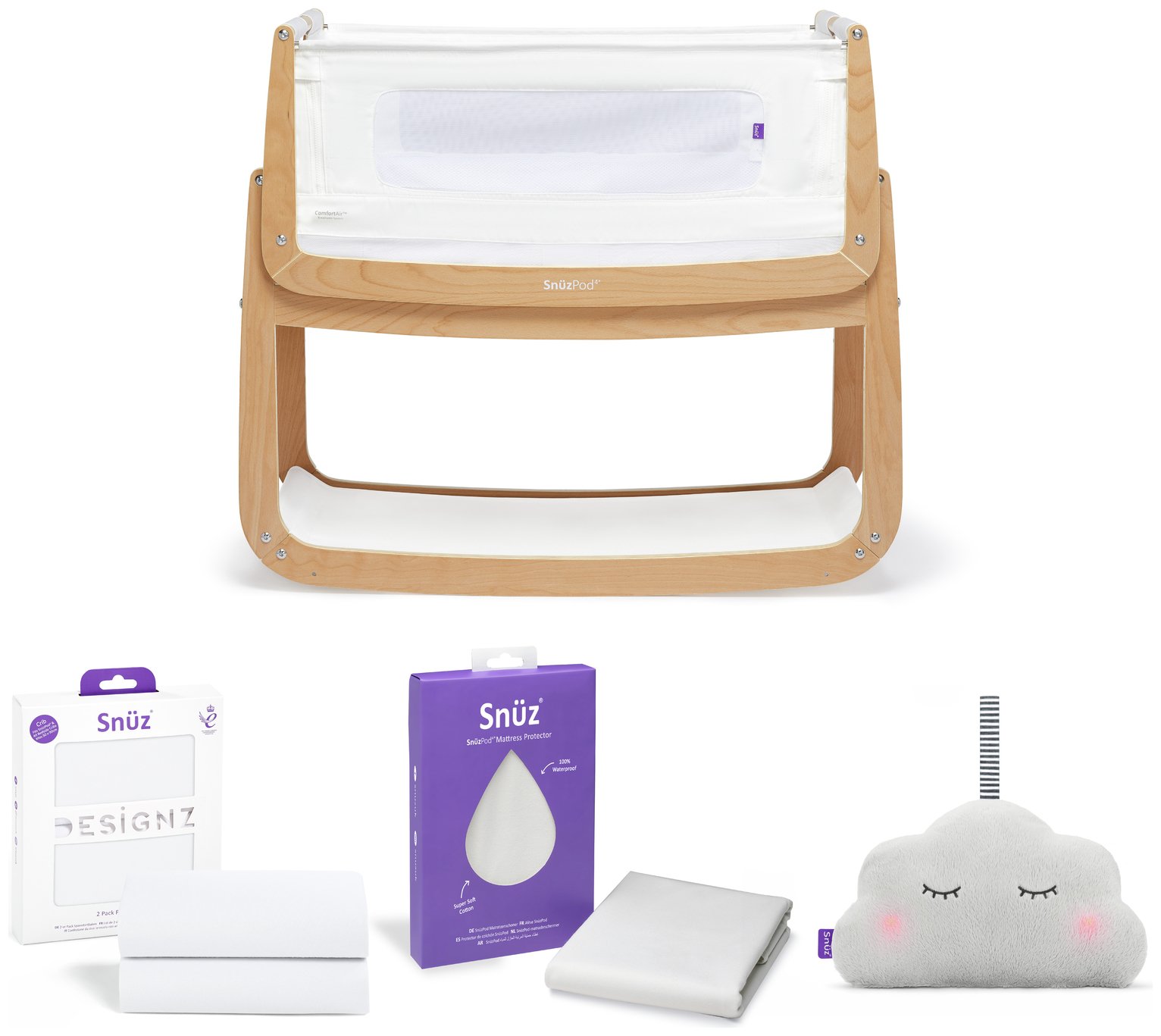 SnuzPod 4 Bedside Crib Starter Pack - Natural